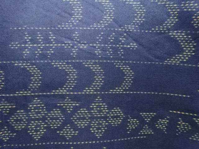 JAPANESE KIMONO / ANTIQUE KIMONO / SILK / DORO OSHIMA TSUMUGI / WOVEN ABSTRACT